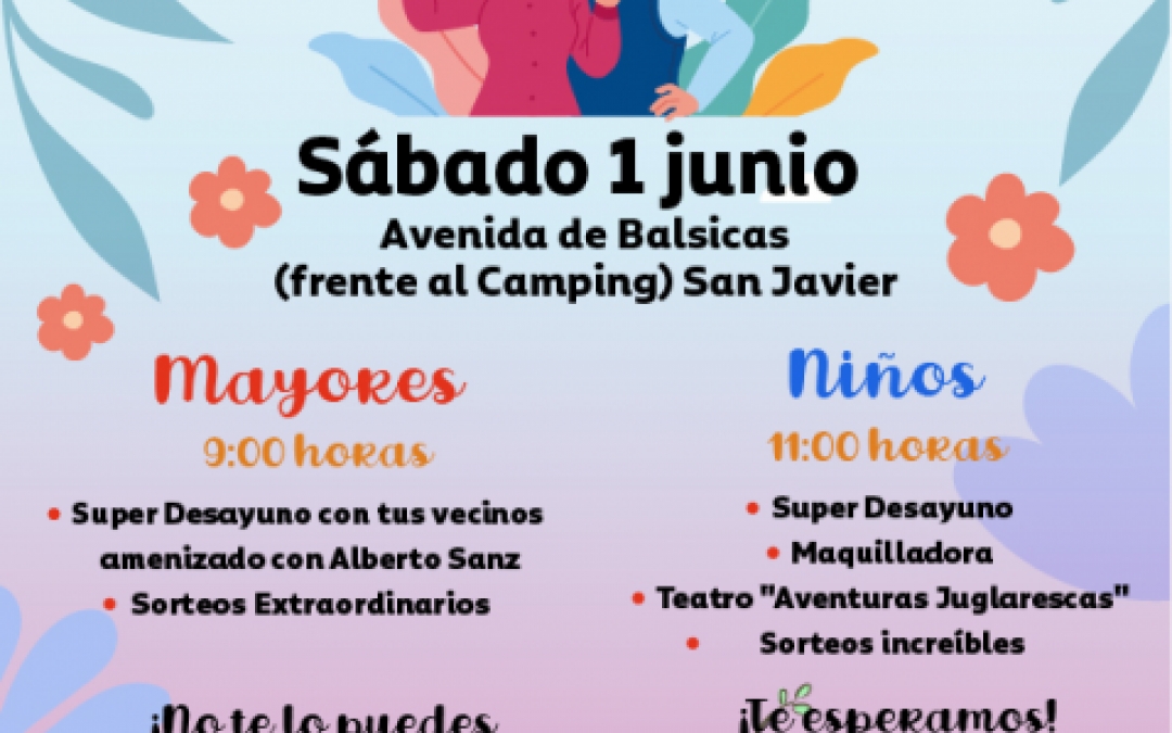 RED DE PUNTOS DE ENCUENTRO DE PERSONAS MAYORES Y EN TU PARQUE O EN EL MIO - 1 JUNIO - 09:00H - AVDA BALSICAS (FRENTE CAMPING) SAN JAVIER