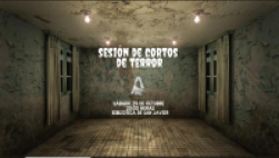 Sábado 29 de octubre a las 20:00 horas en la biblioteca de San Javier. Sesión de cortos de terror.